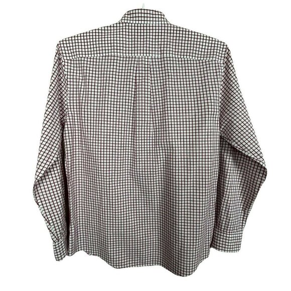 Johnnie-O- Red White Windowpane Plaid Size M Button Up Shirt - Picture 7 of 9